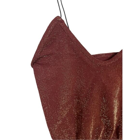 Intimately Free People Skinny Strap Seamless Sparkle Brami in Maroon Size XS/S - Picture 5 of 7